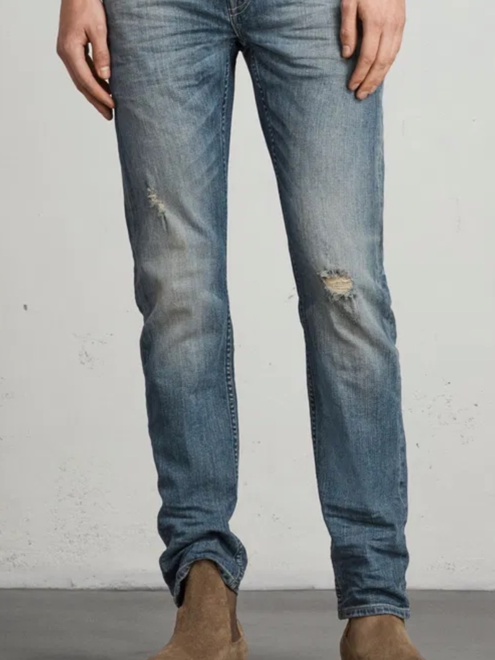 All Saints Distressed Light Blue Men's Jeans